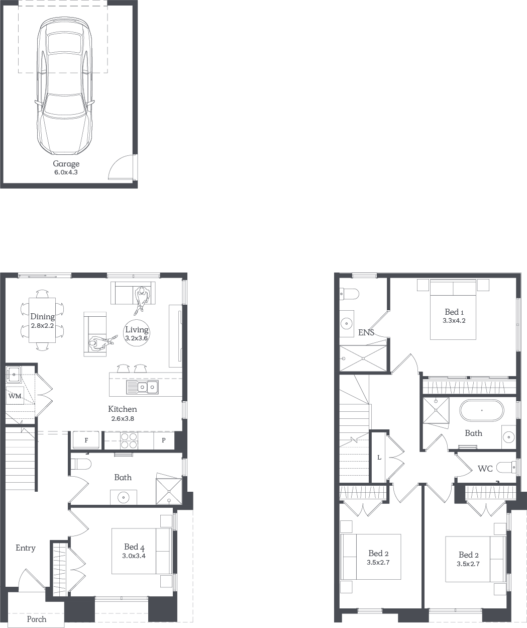 4 bed Floor Plan