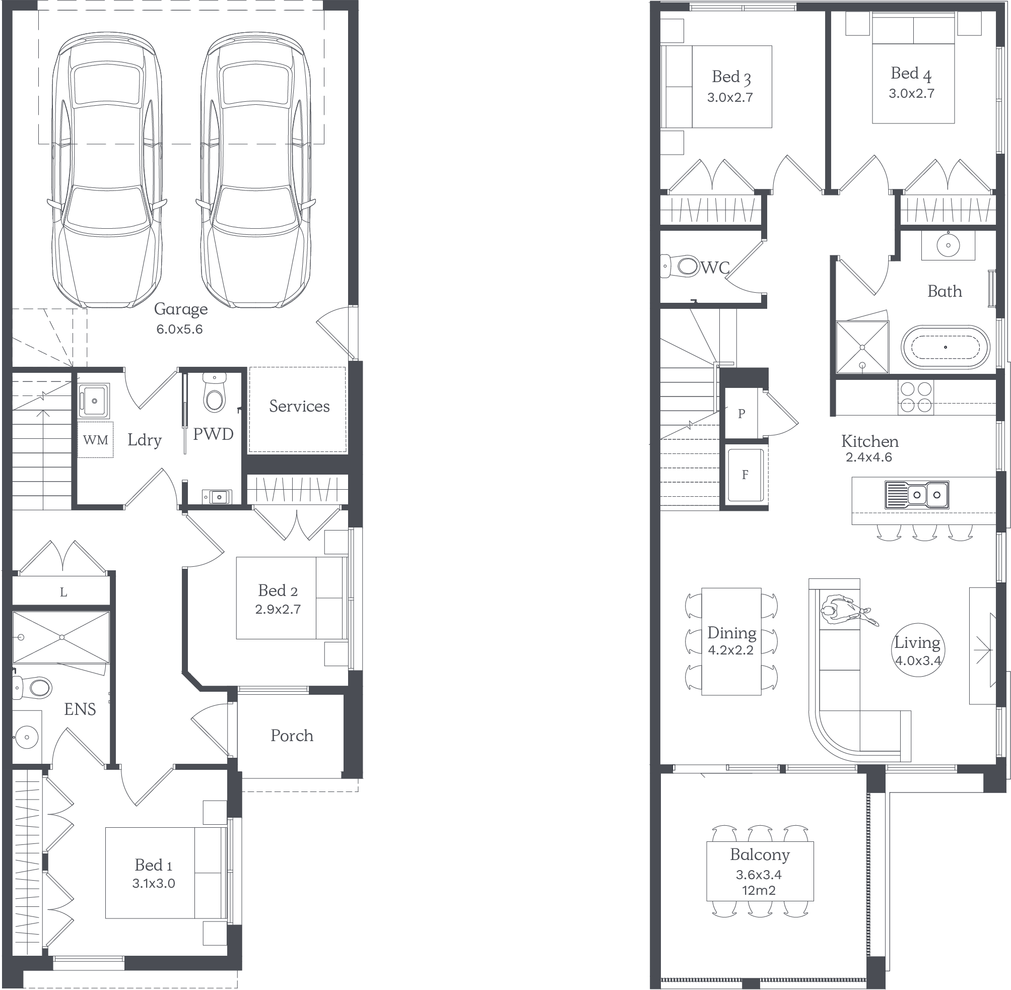 4 bed Floor Plan