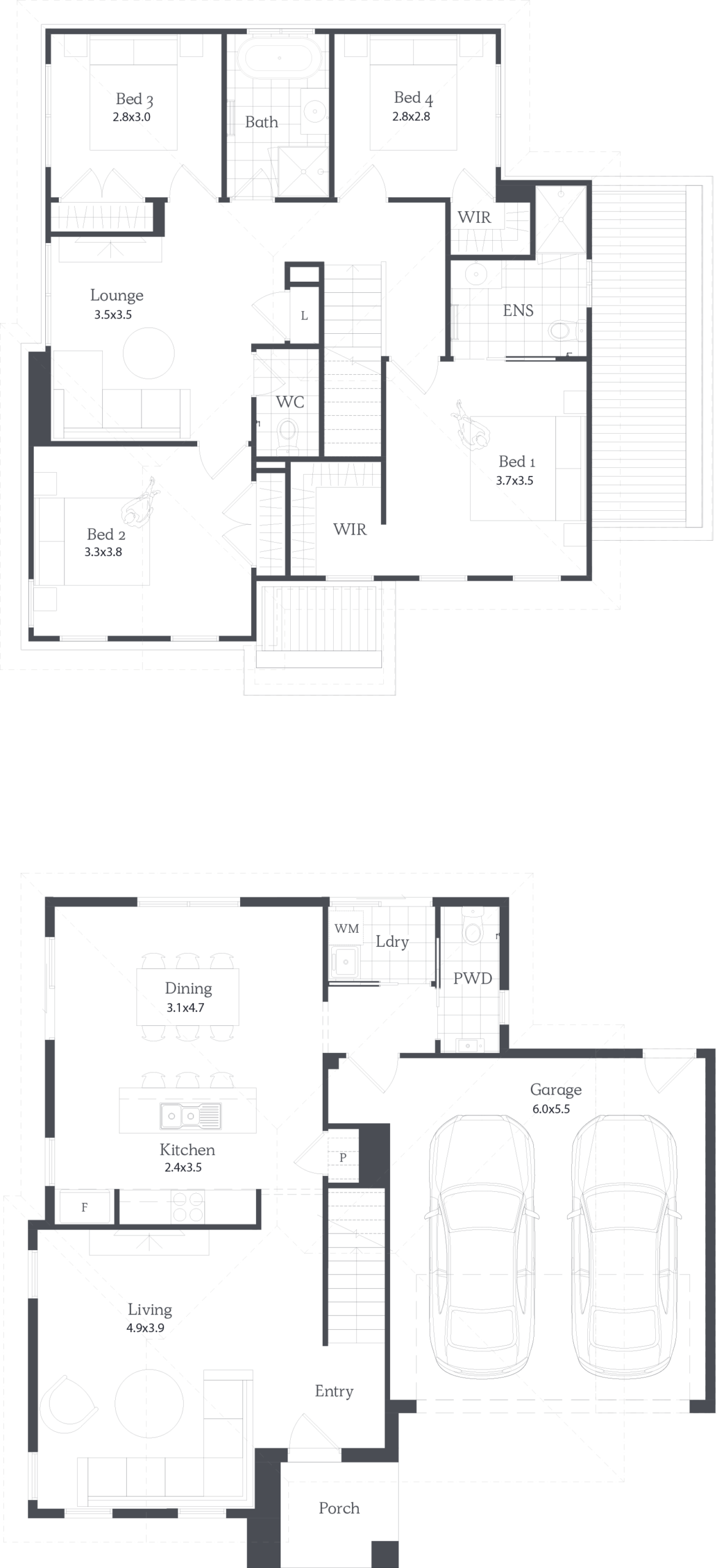 4 bed Floor Plan