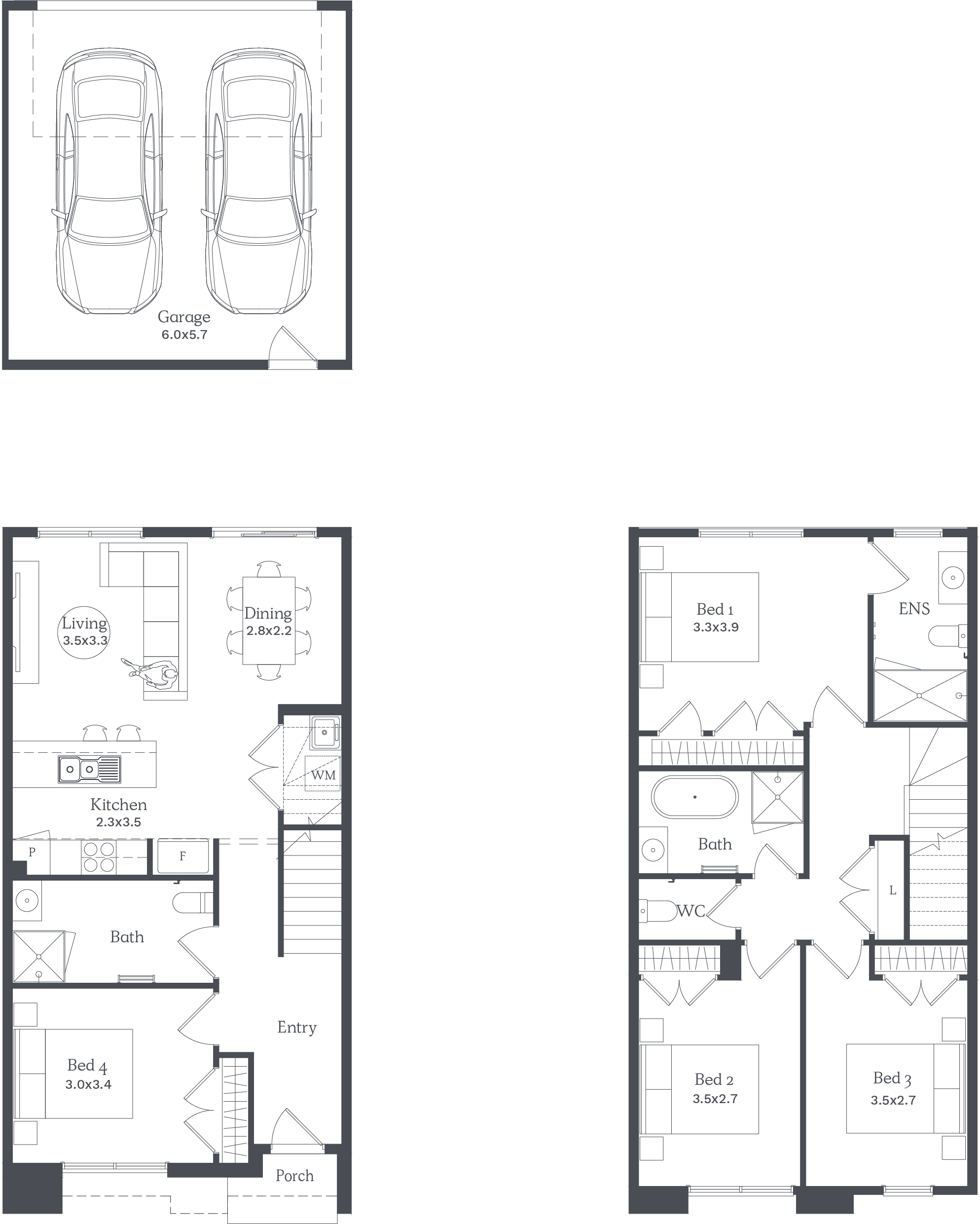 4 beds Floor Plan