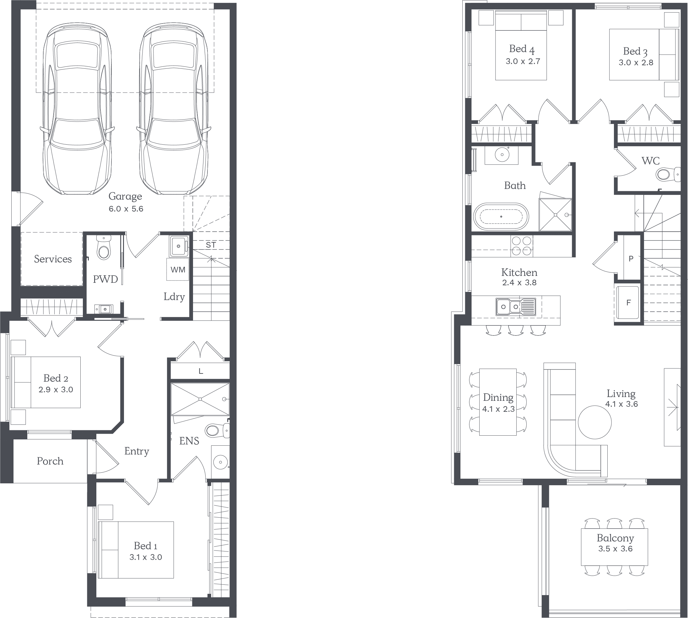 4 bed Floor Plan