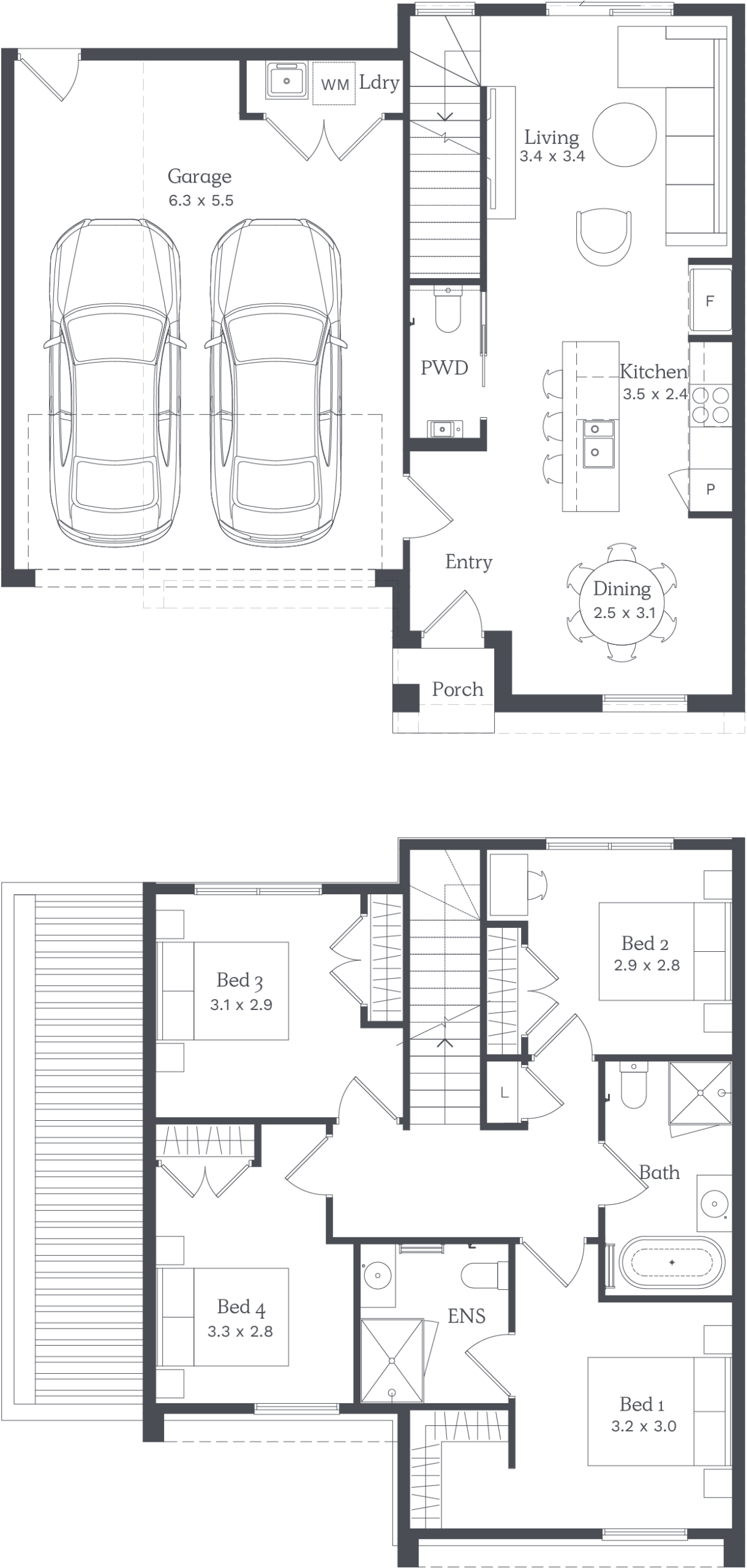 4 bed Floor Plan