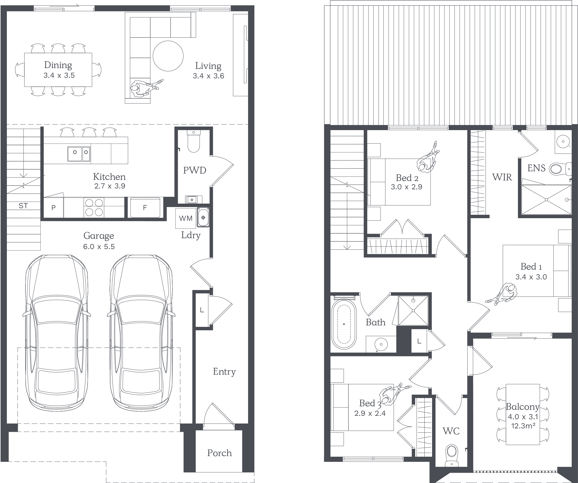 3 bed Floor Plan