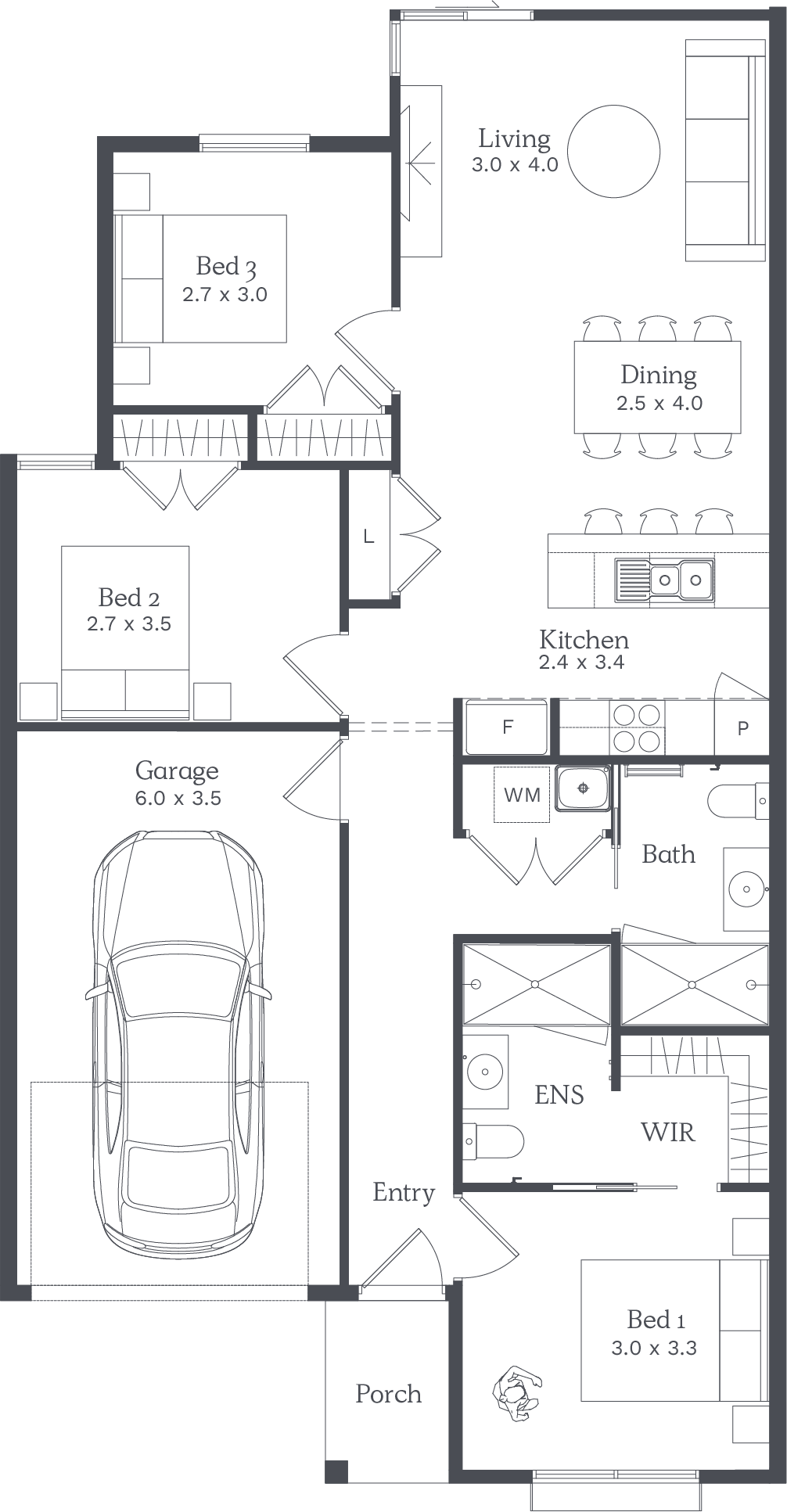 3 bed Floor Plan