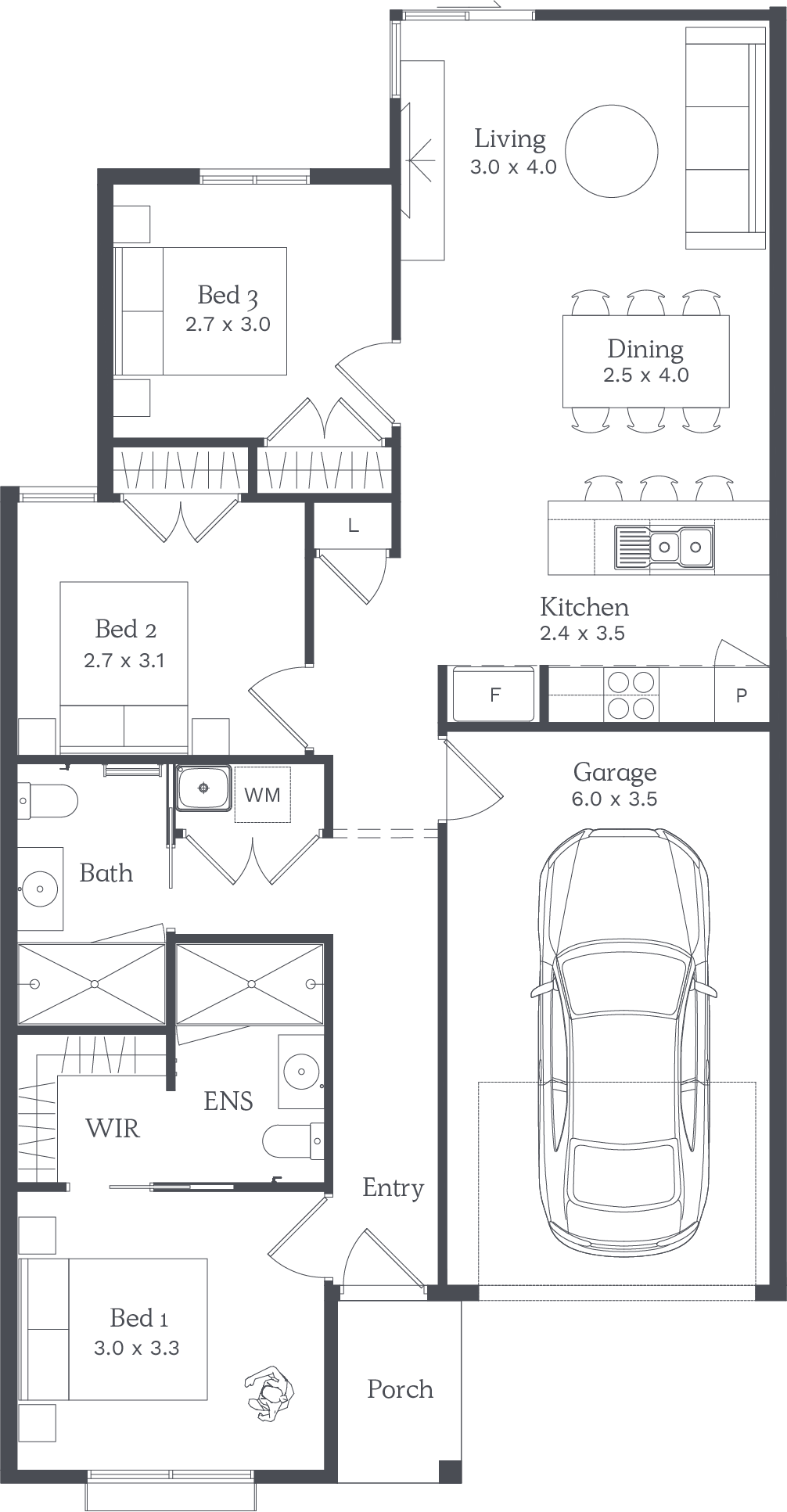 3 bed Floor Plan