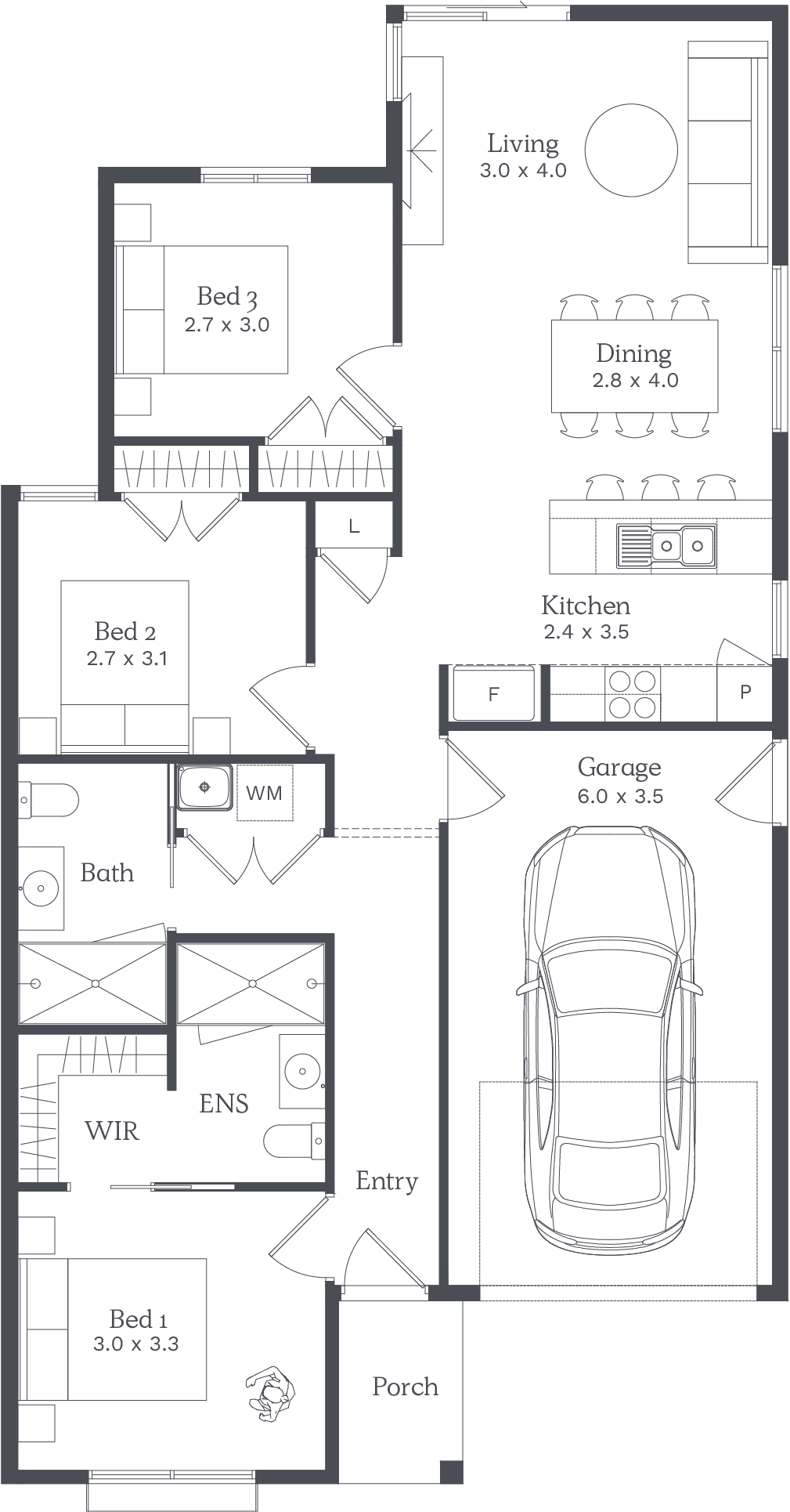 3 bed Floor Plan